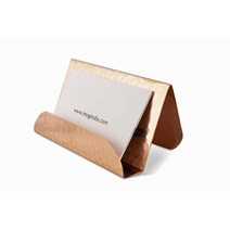 GoCraft Pure Copper Business Card Holder Stand | Fits 20-30 Business Cards | Antique Finish Copper S, 1