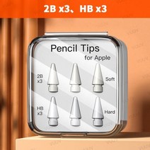 터치펜 듀얼 태블릿 호환 애플 펜슬 팁 교체용 펜촉 6 개 더블 레이어 2B HB 얇은 슈퍼 내구성 1 세대 2, 2bx3 hbx3, 한개옵션1