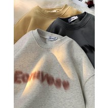오버핏맨투맨 아메리칸 팬텀 레터 프린트 라운드 넥 스웨터 남성 가을 겨울 플러스 양털 조수 브랜드 하이 스트리트 루스 레트로 캡리스 탑 오버핏맨투맨