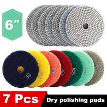 6 인치 다이아몬드 연마 패드 150mm 건식 및 습식 연마 화강암 대리석 엔지니어 스톤, 04 Grit-50