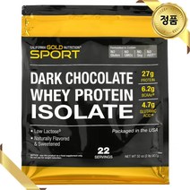 캘리포니아골드뉴트리션 SPORT 다크 초콜릿 분리 유청 단백질 907g 칼륨 칼슘 철분, 1봉, 1개