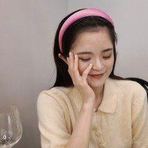 [블링살롱made/국내제작] 마감이 깔끔한 고급 쿠션 볼륨 새틴 비비드 파스텔 머리띠 헤어밴드