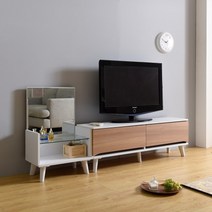 주식회사히트 [히트가구] C742 좌식화장대 거실장 세트 6colors (착불), 화이트아카시아