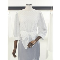 모조에스핀 허리 리본장식 쉬폰 블라우스 S232MSC031(1798550)