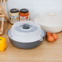 다용도 계란찜 밥 전자렌지용기 전자렌지용 찜기 덮개 대형, 아이보리