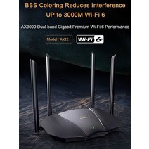 유무선 공유기 와이파이 Tenda-프리미엄 AX3000 기가비트 라우터 3000M WiFi6 VPN 6 메쉬 리피터 외부 신호, [03] add UK plug, [01] Black