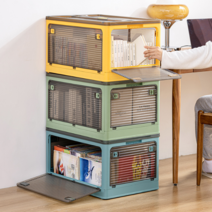 로안 투명 폴더블 리빙박스, 피스타치오, L