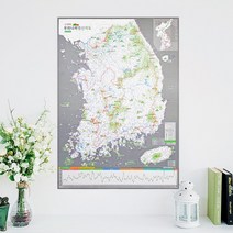 우리나라 3000 명산지도 + 핀스티커 - 한국100대명산 백두대간 트래킹 등산지도 대한민국 전국, 단품
