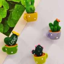 YDW76F2B0 자석선인장 자석세트4P 선인장자석 인테리어자석 자석 냉장고 선인장화분 패밀리 n02947 인테리어장식품