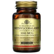Solgar 설하 메틸코발라민 (비타민B12) 1000mcg 너겟 60개 2팩