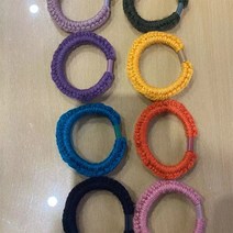 니트머리끈 니트고무줄 니트 머리끈 고무줄 곱창 핸드메이드 뜨개 겨울 가을 포인트 아이유 레인보우 벨벳