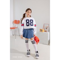 23봄 도레도레 언발플리츠치마바지 주니어 키즈 초등학생 데님스커트 5-19호