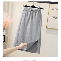 그레이 스커트 하이웨이스트 미디 날씬해 보이는