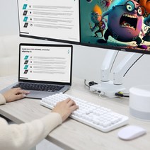 카멜마운트 고중량 모니터 듀얼형 도킹 모니터암 PMA2DDS 화이트
