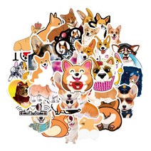 웰시코기 강아지 50장 세트 데코스티커 캐리어 노트북 다꾸 장식 포인트 굿즈