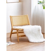 1인암체어 북유럽 단단한 나무 소파 의자 거실 중세 등나무 등받이 발코니 레저 라이트 럭셔리 책읽기좋은의자, 4. 통나무담쟁이-싱글체어 + 커피테이블 [울패드 1장