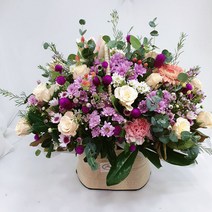 국화꽃바구니 전국꽃바구니배달 생일 환갑 기념일 승진 장미 소국혼합꽃바구니 가을꽃 안양꽃배달, 9.가을동화장미꽃바구니