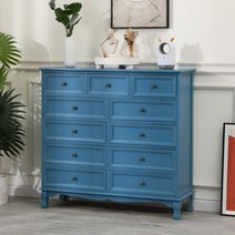 북유럽 인테리어 원목 모던 침실 서랍형 높은 거실장, 60 x 35 x 79cm 블루