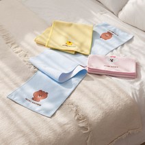라인프렌즈 미니 브라운 앤 프렌즈 캐릭터 스포츠 타올 등산 운동 후 귀여운 땀타올 60g, 블루