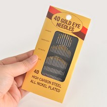 소잉홀릭 [일본수입] 가정용 바늘 세트 (40개) - 손바늘 40 GOLD EYE NEEDLES, 가정용 바늘 세트 08-014