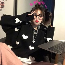 반집업 맨투맨 브이넥 레드 크리스마스 스웨터 가을 겨울 여성 스웨터 어 러브 하트 니트 탑스 인과 긴 소매 풀오버 고딕 풀 femme