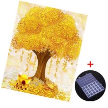 MJS 보석십자수 캔버스형 50 x 40 cm DIY 세트 비즈함 증정, 금전수