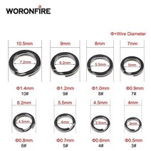 웜기어 감속기 솔리드 링 100 스테인레스 스틸 낚시 미끼 연결 지그 루프 빈 크랭크 커넥터 50 개/304 개, [16] 100pcs size 10