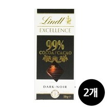 린트 엑설런스 다크 99프로 초콜릿 50g x 2개, 기본상품