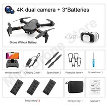V4 Easy Fly-미니 FPV 드론 드론촬영 스마트 팔로우 미 접이식 쿼드콥터 카메라 포함 반품, 10 4K 2C 3B VR