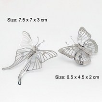 조립 만들기 3d 퍼즐 입체 키트 아이큐 금속 에펠탑 지구본 따서 메탈 장난감 큐브 곤충 3D 잠자리기도 사마귀 전갈 타란툴라 모델 직소 어린이 선물, 없음, Butterfly