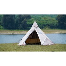 티피텐트 인디언 에어 동계 캠핑인디언 캠핑 텐트 차박 낚시 화목 대형, 아이보리