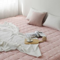 더블샵 패밀리 침대 패드, 데이지인디핑크(순면), Q+SS(265x205cm)