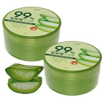 웰빙 예쁜얼굴 알로에 수딩 젤 300g 2개 겔 원형 수분 공급 진정 여름 피부