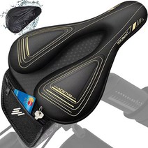 ACETHO 펠로톤용 자전거 시트 쿠션 - 27.9 x 17.8씨엠 CM(11 7인치) 젤 패딩 커버 펠로톤 쿠션용 부드럽고 편안한 운동용 산악 로드 바이크 안장 핏 남성 및 여성, Champagne