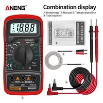 디지털 멀티 미터 클램프 메타 접지저항계 aneng an8205c acdc 계, 빨간색
