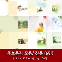 진흥 일반 6면 교회 주보 용지 예배순서지 1속 100매, 19. 6면-16086