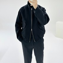 아도르클래식 마커 3컬러 크롭 시보리 캐주얼 블루종 집업 울 자켓