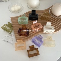 sanwan 보석류 미니 반머리 헤어 집게핀 사각 집게 머리핀 10종