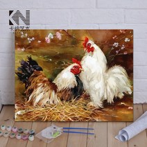 닭 팝아트 명화 유화그리기세트 Diy 풍경 동물 손으로 그린 ​​색칠