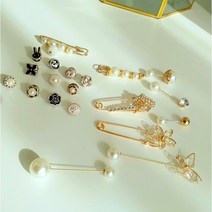 비바브 뱃지 진주 옷핀 브로치 20종 세트