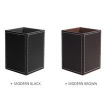 제이와이홀딩스 모던 사각 볼펜꽂이 데스크 연필 정리함, 모던브라운