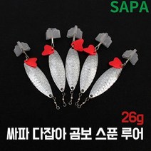 오너클랜 싸파 다잡아 곰보 스푼 실버 26g 메탈 루어 배스낚시, 단일