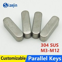 R핀 스냅핀 고정핀 평행 키 핀 304 스테인레스 스틸 A2 라운드 엔드 플랫 M3 M4 M5 M6 M8 M10 M12 스퀘어 바 10개 295198, M4x4x18