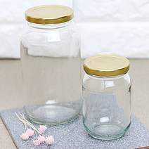 원형 유리병 잼병 과일청 쨈병 수제청병 꿀병 유자병, 1000ml, 1개