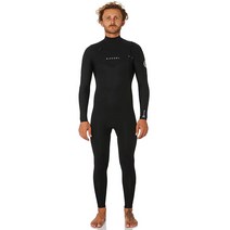 립컬 Rip Curl 남성용 던 패트롤 3/2mm 가슴 지퍼 풀 잠수복 - 블랙 L 360648