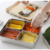 스테인리스 바트 냉장고정리 반찬통 업소용 스텐 칸칸 분리형 밧드 세트, 분리형 밧드 세트(2칸)