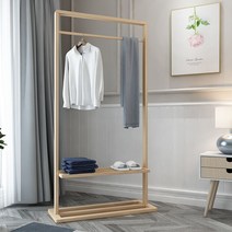 인테리어 원목 행거 튼튼한 원룸 옷 디자인 옷방 옷장 우드 옷걸이 예쁜 미니 옷가게 스탠드, 85라이트브라운