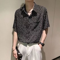 urkoteer반팔셔츠 남성 캐주얼상의 호피셔츠cx-24