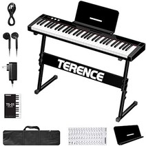디지털 피아노 terence 전자 61 건반 초보자용 전자 키보드 음색 140 종류＆리듬 128 종류 터치 응답 기능 메트로놈녹음프로그램 기능 midi 대응 음량 일본 직배송, ts01