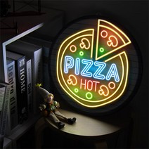 no047-LED액자35R_네온느낌핫피자, 옵션선택:본품